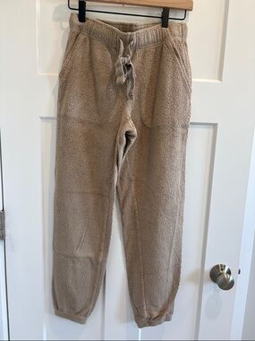 aerie Taupe Sherpa Jogger Pants